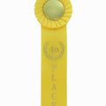 YELLOW RIBBON, ROSETTE 4TH PLACE 2 INCH MYLAR