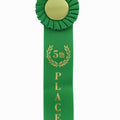 GREEN RIBBON, ROSETTE 5TH PLACE 2 INCH MYLAR