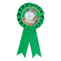 ROSETTE GREEN RIBBON, 2 INCH MYLAR
