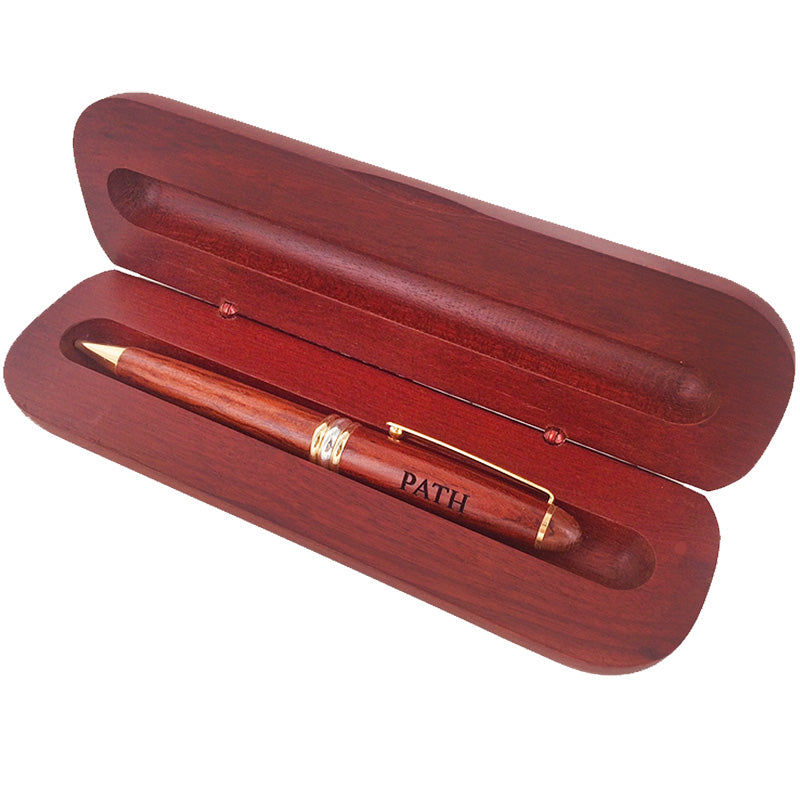 ROSEWOOD FINISHED WOOD BALL POINT PEN & BOX – Graduation Inc.