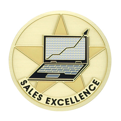 SALES EXCELLENCE, 2 INCH ETCHED ENAMELED