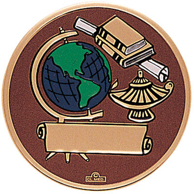 2 Inch in Diameter Round Metal Litho-Print Scholastic Medallion Insert