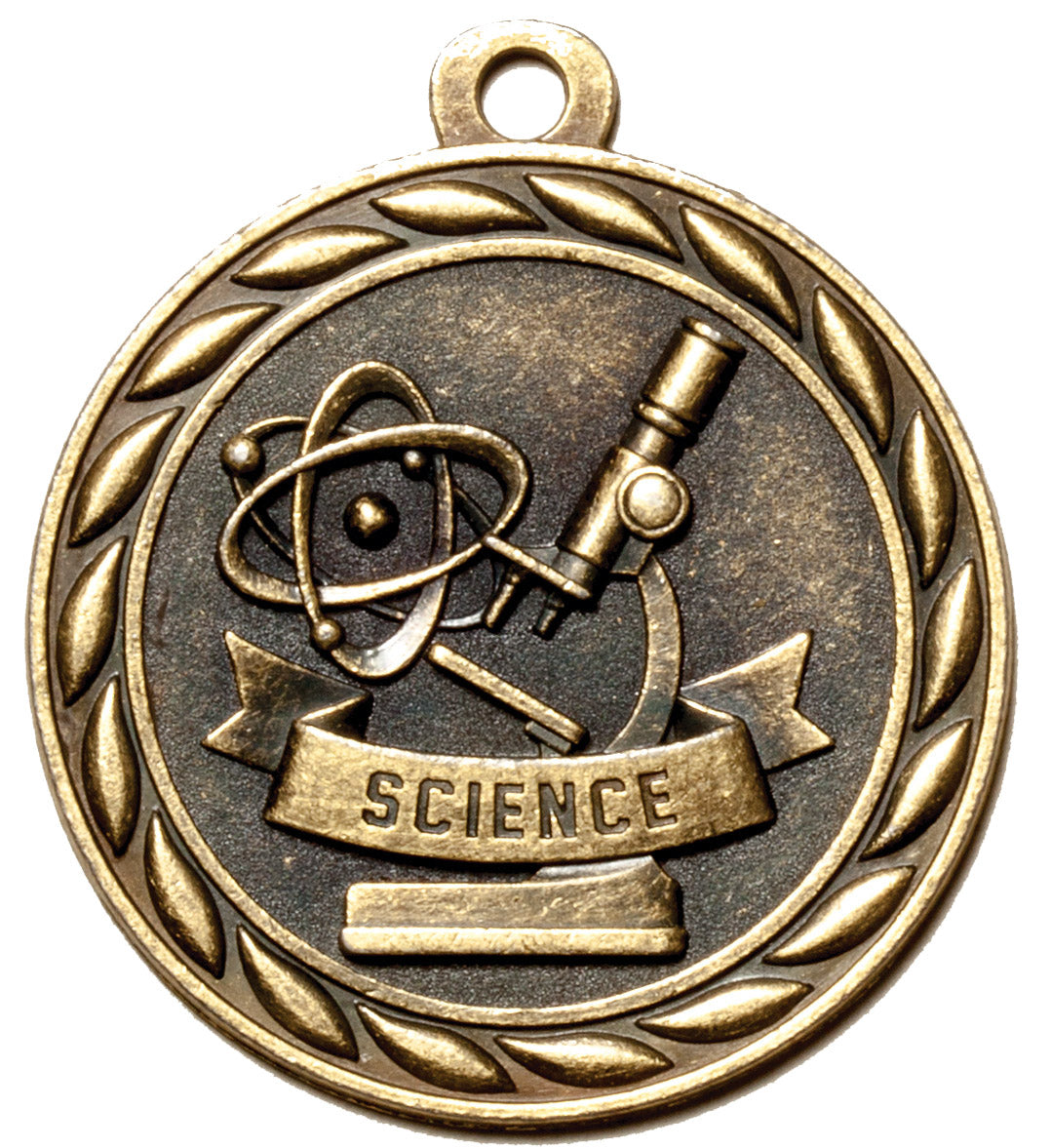 Metal 2-Inch in Diameter Round Science Medal with Customizable Back in Multiple Colours