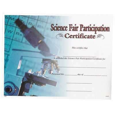 SCIENCE FAIR CERTIFICATE – Graduation Inc.