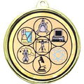 2-1/4 Inch in Diameter Round Science Fair Medal with Mylar Detailing and Customizable Back