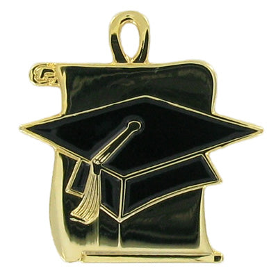 SCROLL/CAP ENAMELED CHARM