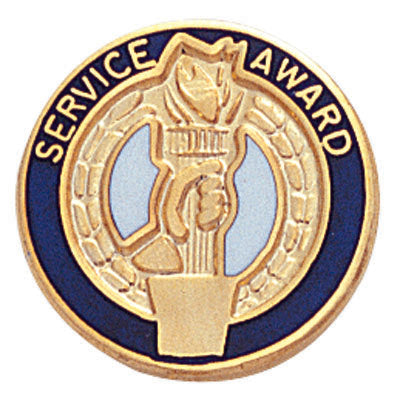 SERVICE AWARD PIN ENAMELED, CLUTCH BACK