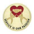 SERVICE IS OUR PASSION, 2 INCH ETCHED ENAMELED