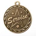 Metal 2-Inch in Diameter Round Service Medal with Customizable Back in Antique Brass