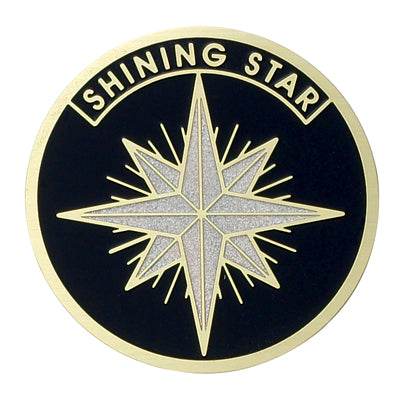 SHINING STAR, 2 INCH ETCHED ENAMELED