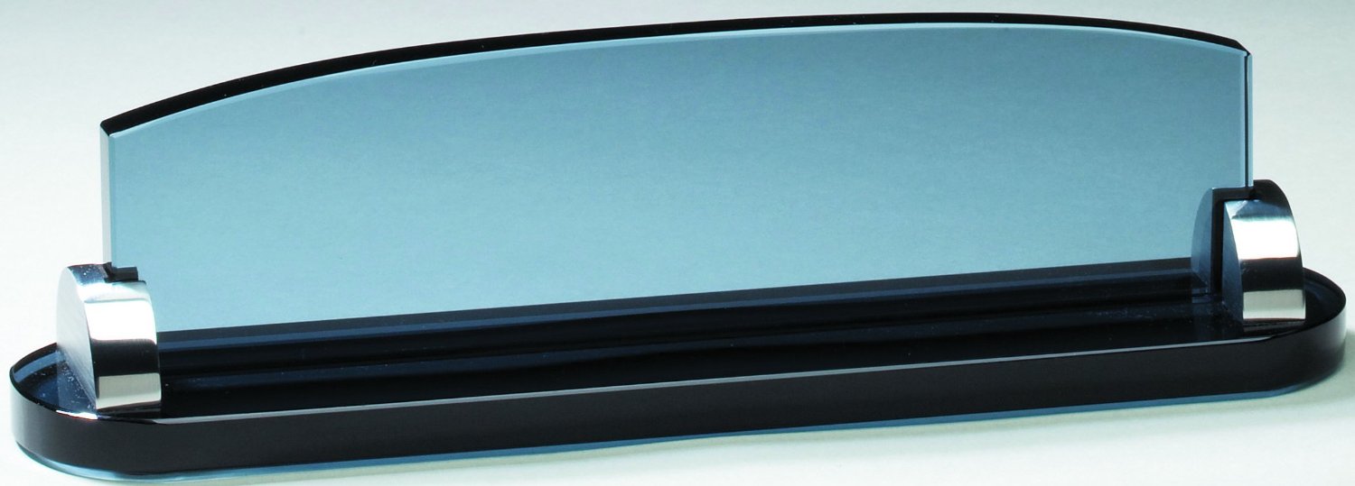 SMOKE GLASS DESK NAME PLATE