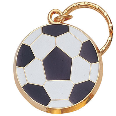 SOCCER ENAMELED KEYRING, BAGGED