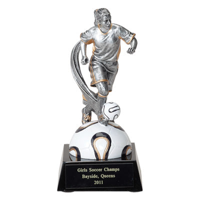 SOCCER, FEMALE, 6 3/4 INCH FIGURE TROPHY