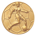 1-Inch in Diameter Round Metal Womens Soccer Medallion Insert in Multiple Colors