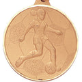 2 Inch Womens Soccer Medal with Customizable Back in Gold, Silver, or Bronze