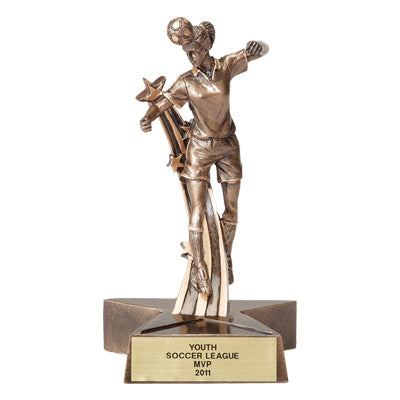 SOCCER FEMALE RESIN TROPHY - NO PLATE
