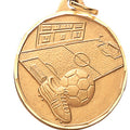 1-1/4 Inch Die-Struck Soccer Medal in Gold, Silver, or Bronze