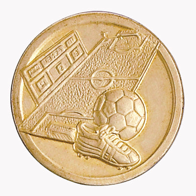 1-Inch in Diameter Round Metal Soccer Medallion Insert in Multiple Colors