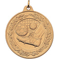 2 Inch Die-Struck Soccer Themed Medal with Antique Finish in Gold or Silver