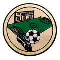 2 Inch in Diameter Round Soccer Themed Insert with Mylar Detailing