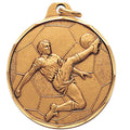 1-1/2 Inch Die-Struck Mens Soccer Medal in Gold, Silver, or Bronze