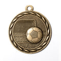 Metal 2-Inch in Diameter Round Soccer Medal with Cutomizable Back in Multiple Colors