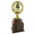 SOCCER PERPETUAL TROPHY, HEIGHT 19 INCHES, 8 INCH GOLD BALL
