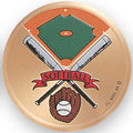 2 Inch in Diameter Round Metal Litho-Print Softball Medallion Insert