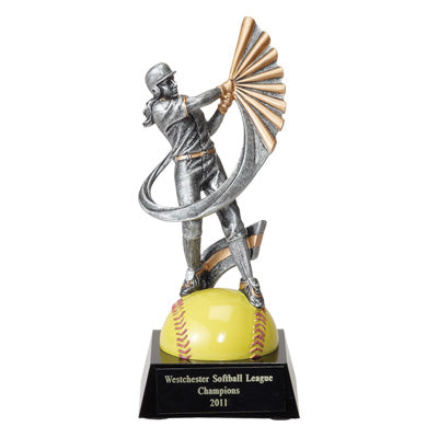 SOFTBALL, FEMALE, 7 1/2 INCH FIGURE TROPHY