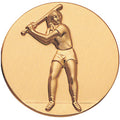 1-Inch in Diameter Round Metal Womens Softball Medallion Insert in Multiple Colors
