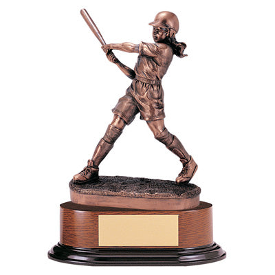 SOFTBALL, FEMALE TROPHY, 11 INCH, ELECTROPLATED