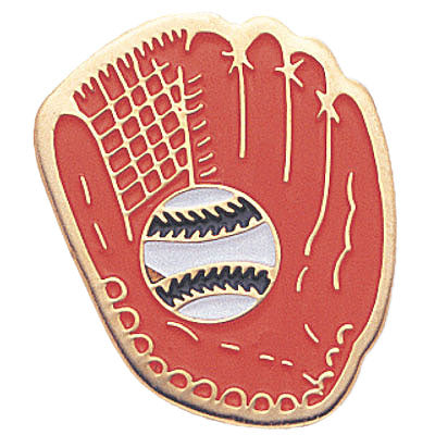 SOFTBALL & GLOVE ENAMELED PIN