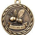 Metal 2-Inch in Diameter Round Spelling Bee Medal with Customizable Back in Multiple Colours