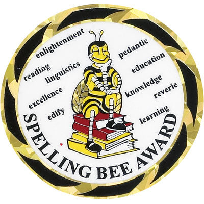 2 Inch in Diameter Round Spelling Bee Insert with Mylar Detailing