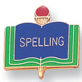 SPELLING PIN ENAMELED, GOLD