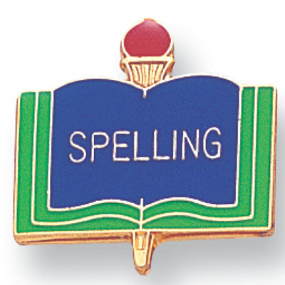 SPELLING PIN ENAMELED, GOLD