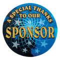 2 Inch in Diameter Round Metal Mylar Sponsor Themed Medallion Insert