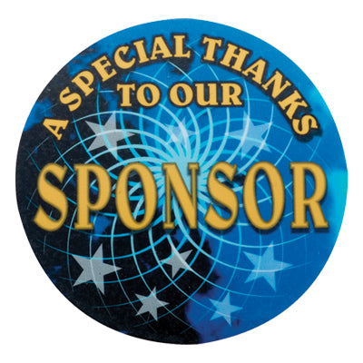 2 Inch in Diameter Round Metal Mylar Sponsor Themed Medallion Insert