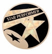 7/8-Inch in Diameter Round Metal Star Performer Medallion Insert with Enameled Finish