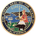 STATE SEAL OF CALIFORNIA, 2 INCH ETCHED ENAMELED