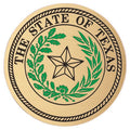 STATE SEAL OF TEXAS, 2 INCH ETCHED ENAMELED
