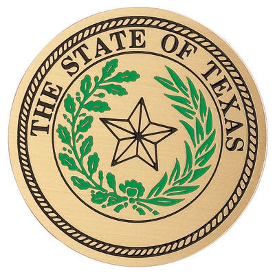 STATE SEAL OF TEXAS, 2 INCH ETCHED ENAMELED
