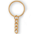 STEEL SPLIT KEYRING BRASS PLATED WITH CHAIN