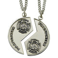 STERLING SILVER FIRE FIGHTER MIZPAH MEDAL NECKLACE
