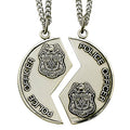 STERLING SILVER POLICE OFFICER MIZPAH MEDAL NECKLACE