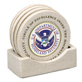 CAST STONE COASTERS WITH PLAIN CENTERS