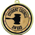 2-1/4 Inch in Diameter Round Student Council Medal with Mylar Detailing and Customizable Back