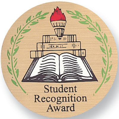 2 Inch in Diameter Round Student Recognition Themed Insert with Mylar Detailing