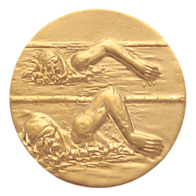 1-Inch in Diameter Round Metal Womens Swimming Medallion Insert in Multiple Colors