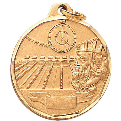 1-1/4 Inch Die-Struck Swimming Medal in Gold, Silver, or Bronze